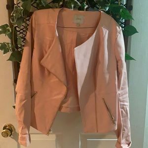 Salmon color leather jacket by Guess